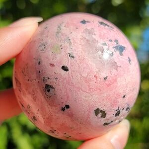 (RARER FIND) NEW 55MM PERUVIAN RHODONITE WITH HEMATITE & QUARTZ